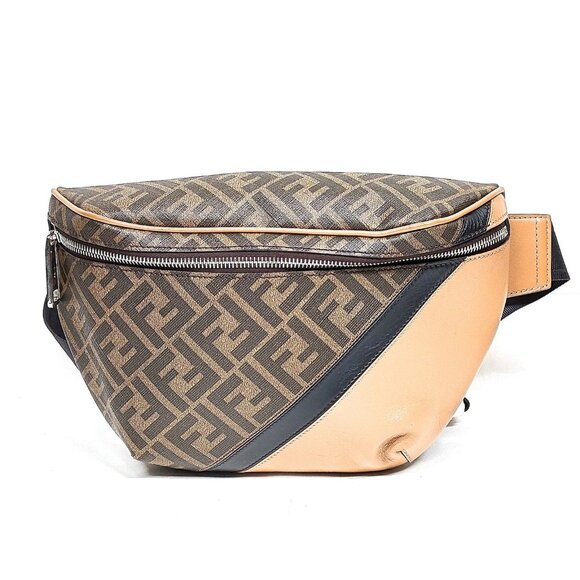 Fendi Waist Pouch Brown PVC 969-070925 - Picture 1 of 9